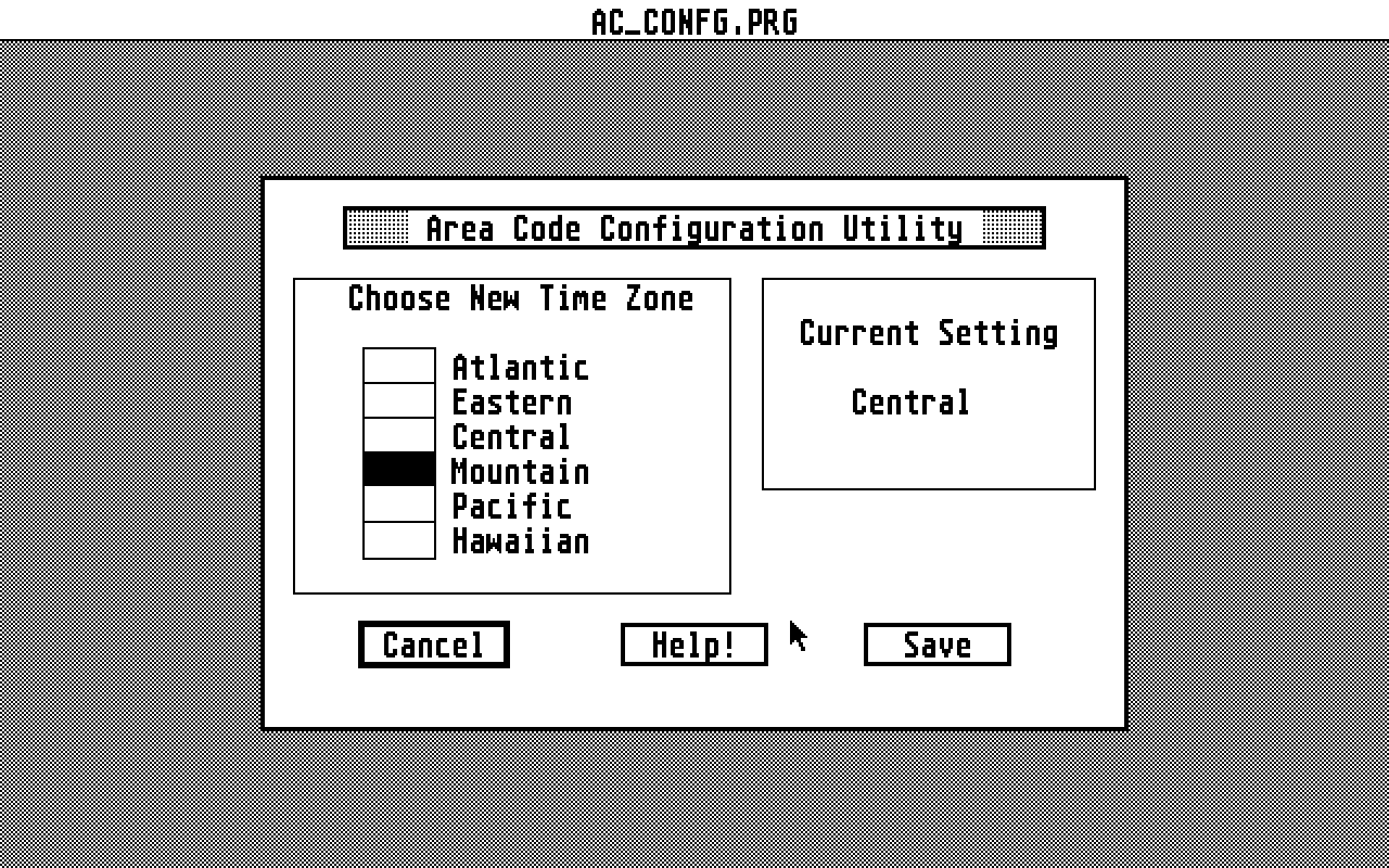Area Code Locator atari screenshot